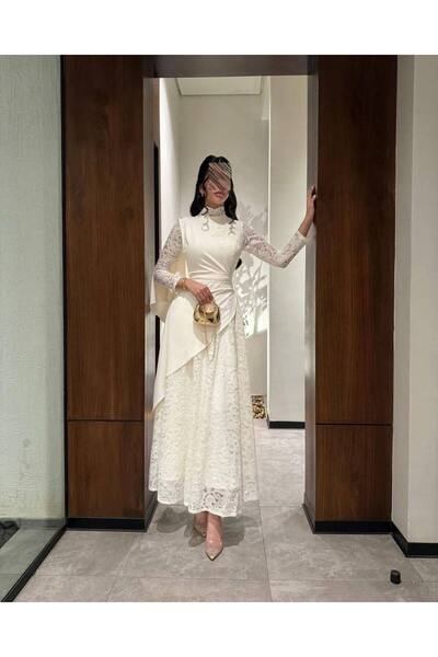 MILANORA Off-white Lace dress