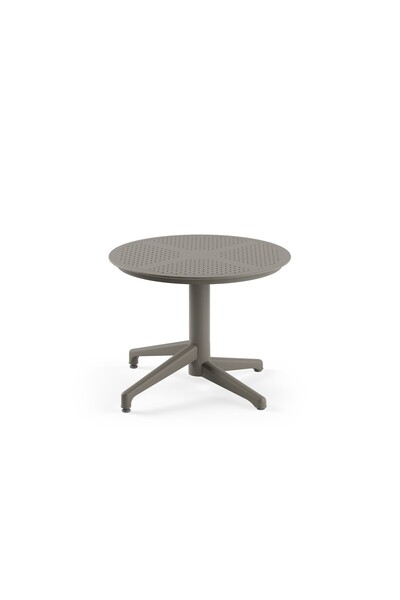 Tilia Moon Polipropilen Sehpa Q60 cm Vizon - Bahçe, Balkon, Havuz Kenarı, Ter...