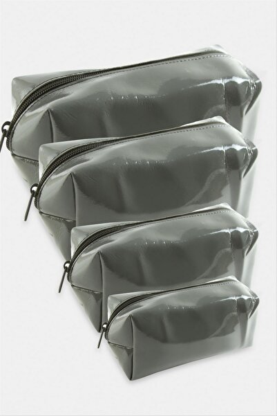 ZERO LAND NRZSNT 4 قطع من أدوات المكياج المحمولة باليد حقيبة سي (185452) - رمادي