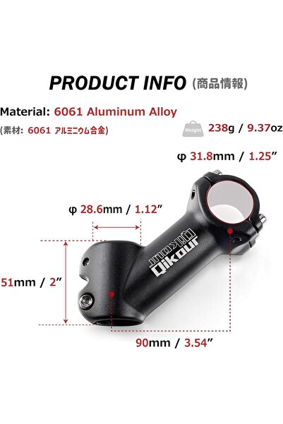 NO BRAND 25.4mm 31.8mm Stem 70mm 80mm 90mm 110mm 120mm 130mm 17 35 45 60 Degr...