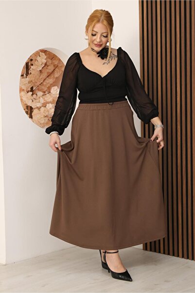 Siyezen Plus Size Modal Fabric Skirt with Elastic Waist
