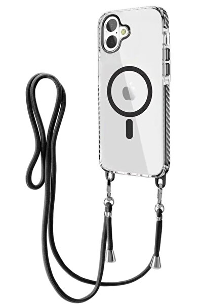 VERTEK Husa Silicon MagFrame AntiDrop Snur Detasabil pentru iPhone 16 Plus - ...