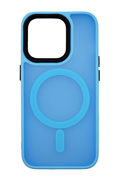 OEM Sheer Matte Magnetic Silicone Case for iPhone 15 Plus Light Blue