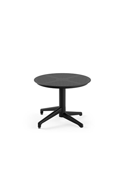 Tilia Moon Sehpa Q60 cm Siyah - Bahçe, Balkon, Havuz Kenarı, Teras, Kafe, Res...