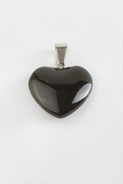 ZERO LAND قلادة من الحجر الطبيعي على شكل قلب من NRZSNT Onix (185655) - أسود