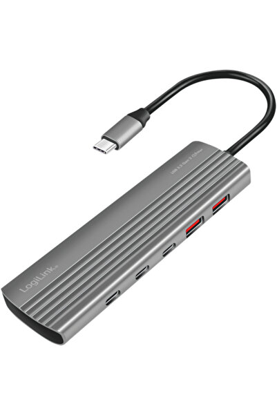 LogiLink UA0415, 8 x USB-C, 2 x USB-A, Сребрист