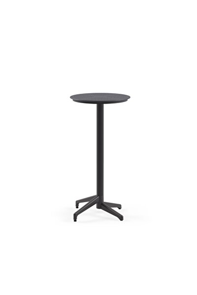 Tilia Moon Polipropilen Sabit Bar Masası Ø60 cm Antrasit - Bahçe, Balkon, Kaf...