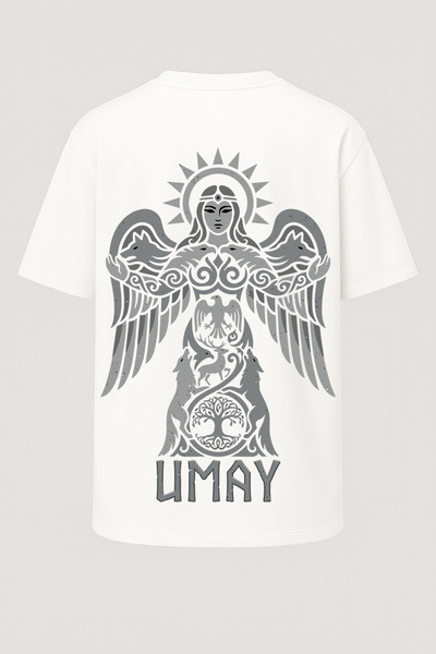 nirvoda Oversized Umay Ana - Turkish Mythology Turkish Symbols Printed T-Shir...