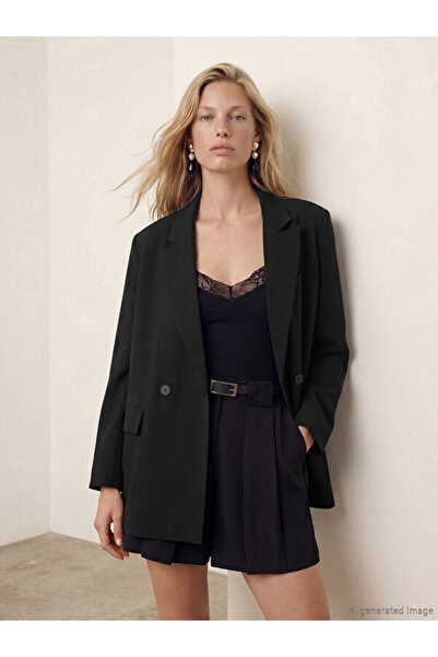 LC Waikiki سترة بليزر نسائية بياقة روبا مزدوجة الصدر من UZG STORE للنساء الأن...