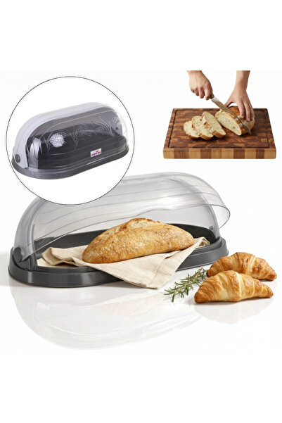 Salestore.ro Bread box, Salestore, elegant design, large capacity, gray, 47x2...