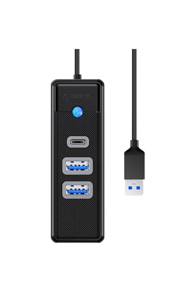 Orico Hub Adapter USB to 2x USB 3.0 + USB-C, 5 Gbps, 0.15m (Black)