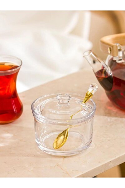 LC Waikiki Colorless Glass Sugar Bowl 9 cm (S6)