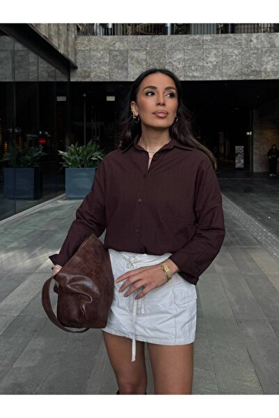 IŞILDA FASHION Λινό χαλαρό πουκάμισο