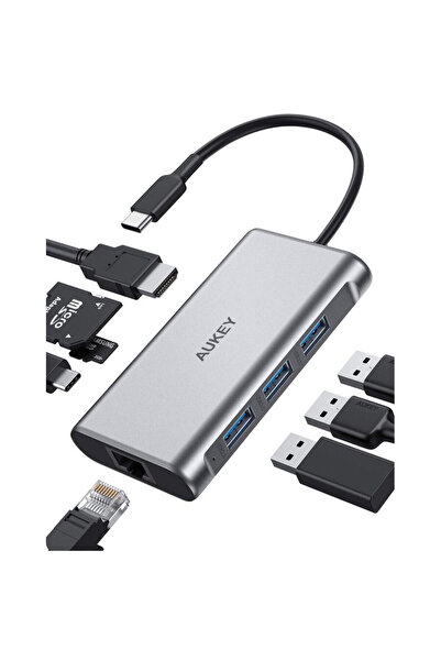 AUKEY CB-C91 interface hub 5000 Mbit/s Black