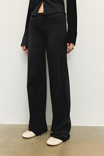 Stradivarius Ağ detaylı katlanmış belli pantolon