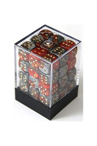 Chessex Gemini 12mm d6 Dice Blocks with pips Dice Blocks (36 Dice) - Orange-S...