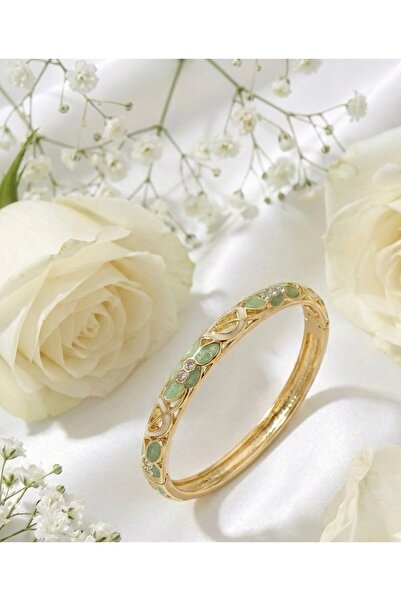 BEKLEMİN TAKILARI أصفاد فاخرة من الفولاذ للنساء باللون الأخضر النعناعي مع بنق...