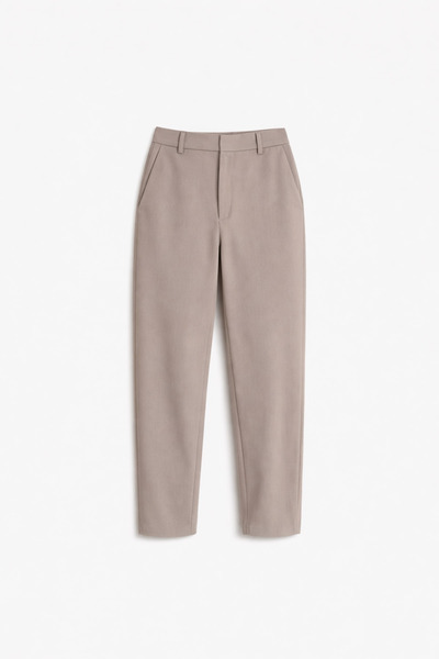 HAZELANNA Straight Cut Mink Fabric Trousers