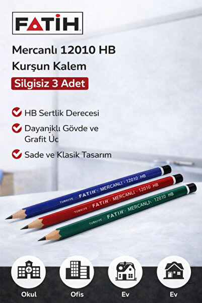 FREEDOM STOREE Fatih Mercanlı 12010 Hb Pencil 3 Pieces