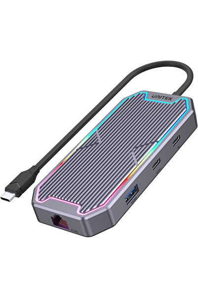 Unitek Hub USB-C, HDMI 2.0, RJ45, 3,5 mm, 100 W 10 Gbps