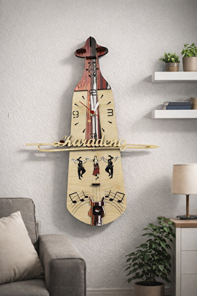 seymenbıçakçılık Black Sea Written Keşan Patterned Hourly Chiming Kemençe Wal...