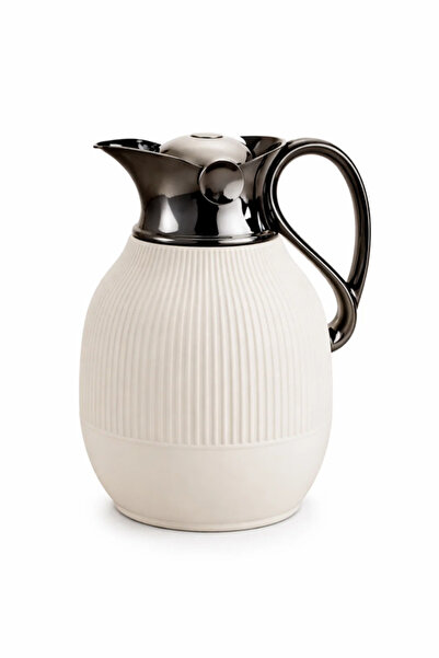 Urbanza Luxury Ivory Vacuum Insulated Thermal Carafe Jug Silver Handle Coffee...