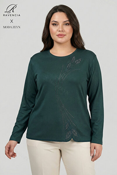 Ravencia Women's Drop Leaf Pattern Collar and Skirt Stone Embroidered Y Slit ...