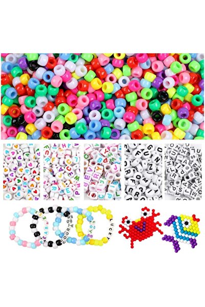 Rally 1500 Pony Beads for Bracelet Making, Hair Braiding, DIY Crafts, Key Cha...