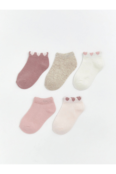 LC Waikiki Lcw Baby Pink Baby Girl Booties Socks 5-Pack