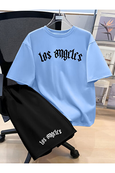 Rayan & Hoor Style Los angeles Printed soft short sleeve top and shorts set