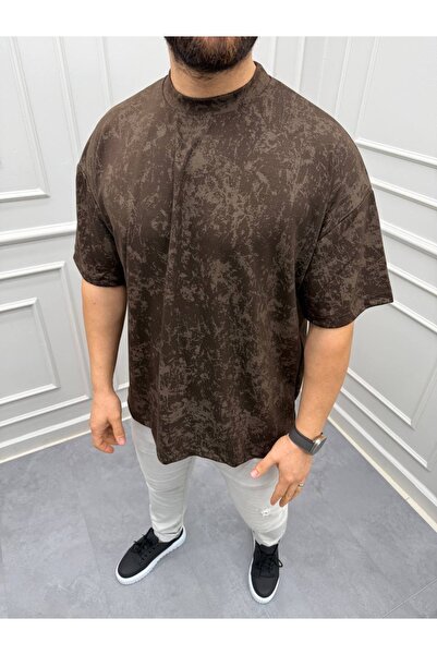 The Hench Men's Oversized Mold Etching Paint Crew Neck T-Shirt