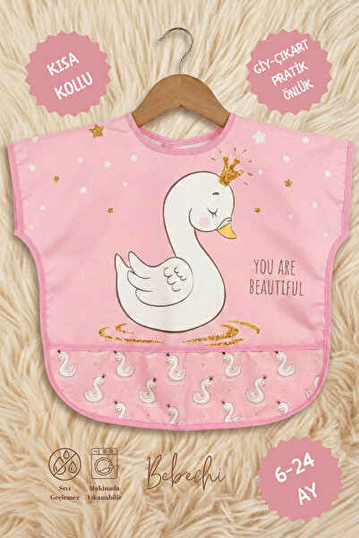 Bebechi Kuğu Desen Kısa Kollu Bağlamalı Ayarlanabilir Sıvı Geçirmez Aktivite ...
