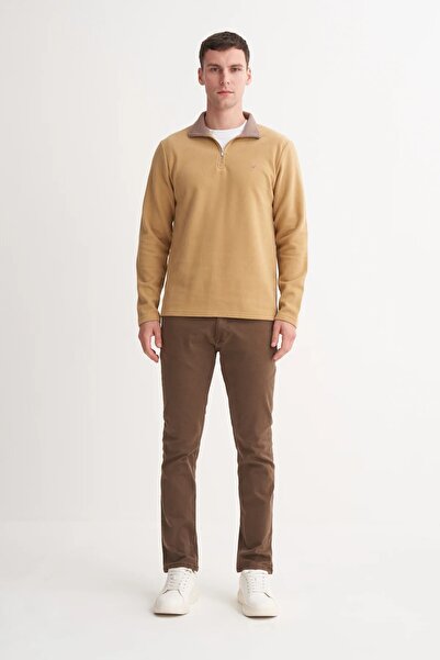 Cazador Slim Fit Dik Yaka Pamuk Karışımlı Selanik Sweatshirt