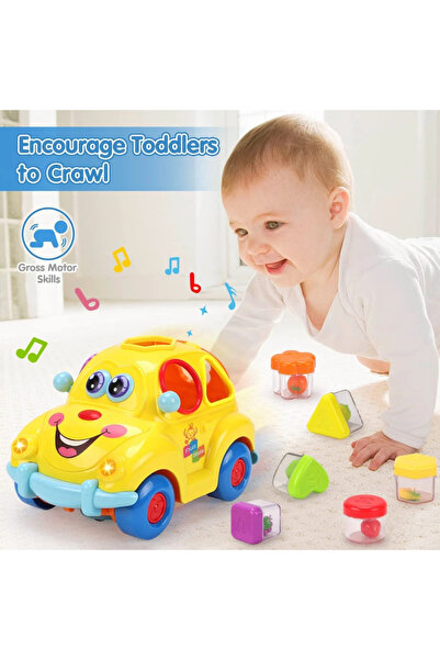 smile toys Masinuta Interactiva cu Fructe, Sortator Forme, Lumini si Sunete