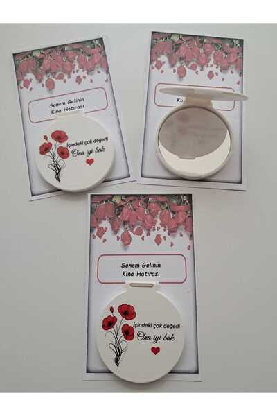 ZEY 10 lu paket Gelin Kına Gecesi Cep Aynası (isme özel kart)