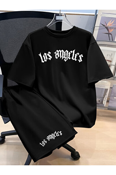 Rayan & Hoor Style Los angeles Printed soft short sleeve top and shorts set