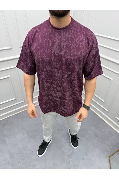 The Hench Men's Oversized Mold Etching Paint Crew Neck T-Shirt