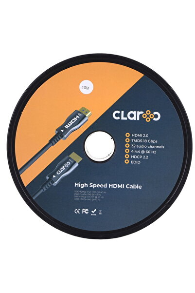 claroc HDMI CABLE FIBER OPTIC AOC 2.0, 4K, 10M
