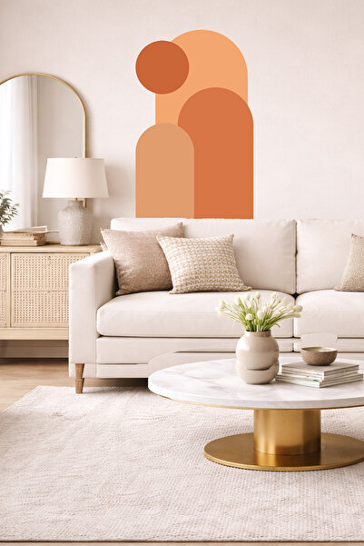 Sim Tasarım Boemski set zidnih naljepnica sa ovalnim i kružnim figurama, 3 dela