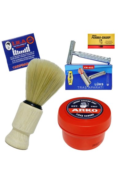 atamanstore Yuma Tıraş Makinesi, Kase Tıraş Sabunu, Ahşap Tıraş Fırçası, Kibr...