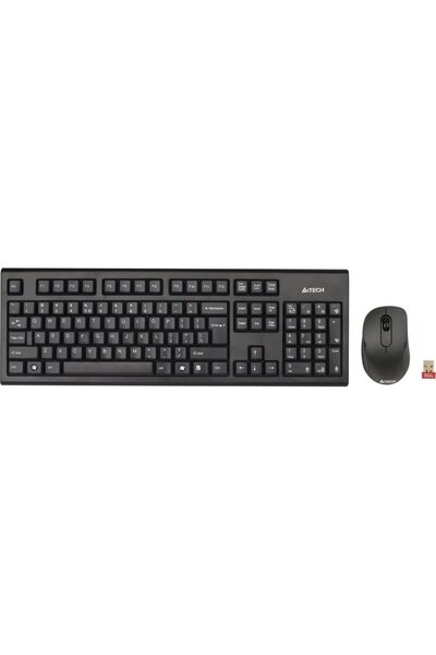 A4 Tech 7100N desktop keyboard Mouse included RF Wireless QWERTY English Black