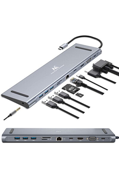 Maclean HUB Type-C 11in1 USB-C MCTV-850, argintiu