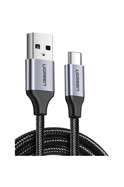 Ugreen Cablu USB-C nichelat QC3.0 0.25m cu mufă din aluminiu (negru)