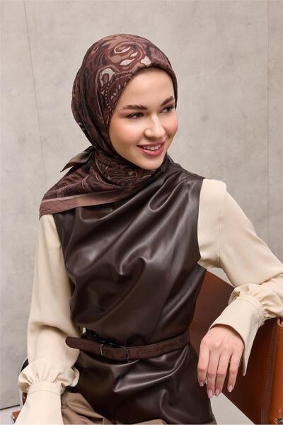 Silk Home Κασκόλ Viscon Velora Four Seasons Antique Pattern Mink 90x90