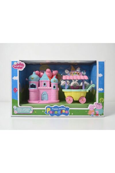 Natavanbutık 🏰 🐷   Peppa Paradise Castle & Ice Cream Cart Play Set 🍦 🎠