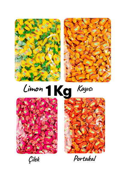 KMS HOME Kent Şeker Tofy Karışık Şeker Portakal 250 gr - Çilek 250 gr - Limon...