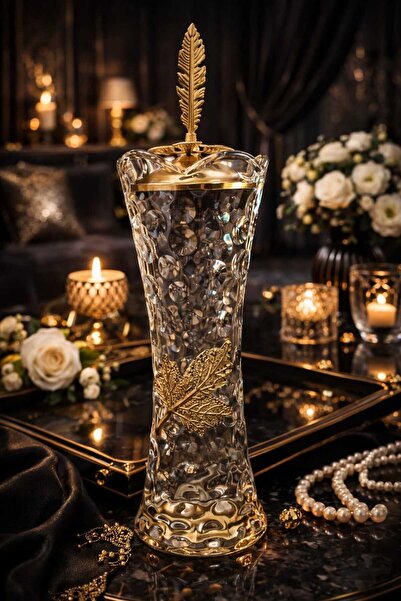 Banum Luxury Lux Hem Vazo Hem Çelik Ve Cam Tütsülük 2 -1 Arada