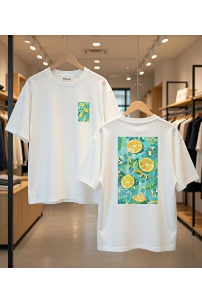 playwear Μπλουζάκι με στάμπα Water Droplet Lemon στην πλάτη και το στήθος, 10...