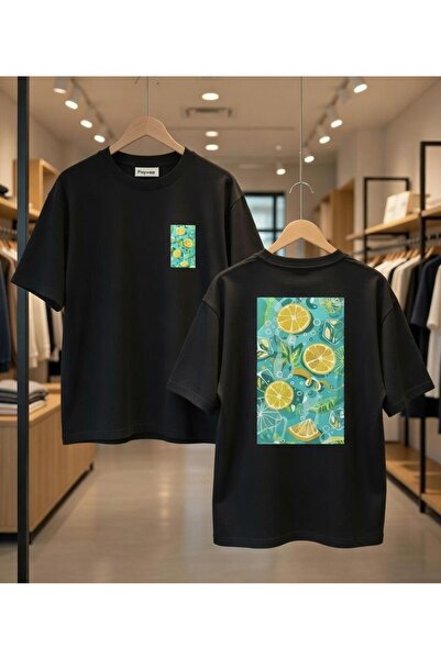 playwear Μπλουζάκι με στάμπα Water Droplet Lemon στην πλάτη και στο στήθος, 1...