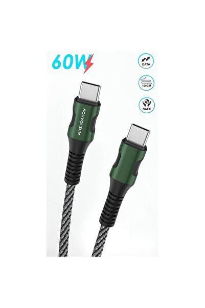 kouvolsen Type-C to Type-C 60W Cable – Fast Charging and Ultra-Speed ​​Data T...